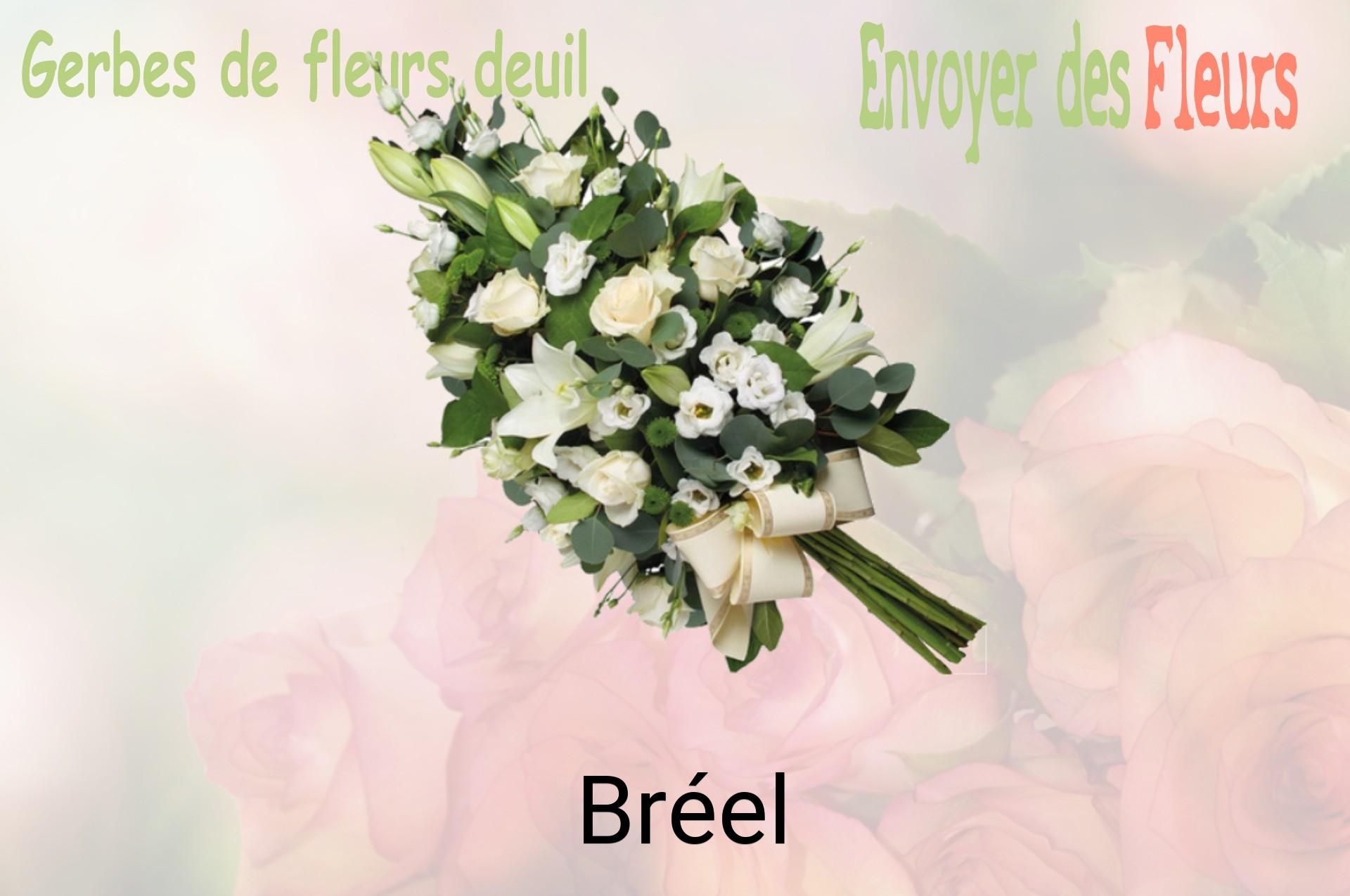 Gerbe de fleurs de deuil livrée à Bréel